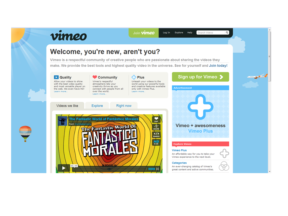 Pagina de inicio Vimeo - shake-it marketing